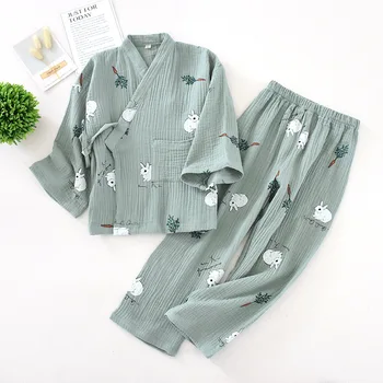 De vară pentru Copii Set de Pijama Bumbac Tifon Japoneze Yukata Băieți Și Fete Primavara Kimono Copii Acasă, Serviciu de Pijamale de Cauzalitate