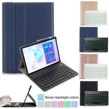 Bluetooth Tastatură cu iluminare din spate din Piele Caz Acoperire Pentru Samsung Galaxy Tab S7+ 12.4 2020 T970/975 Wireless Tastatură Detașabilă PU Caz