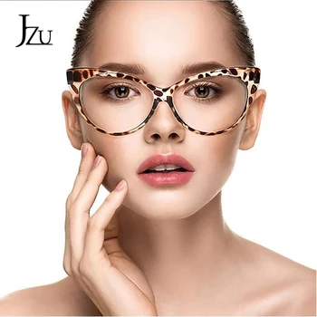JZU 2020 ochi de pisica sexy ochelari de soare femei Cateye Brand Designer de Epocă negru lentila clara ochelari de Leopard de Lux ochelari de soare Oculos