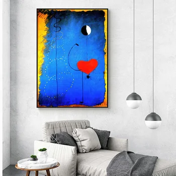 Dansatori Inima Iubesc Arta De Imprimare Panza De Pictura Joan Miro Abstract Perete Celebru Tablou Living Decor Acasă Poster
