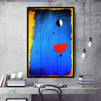 Dansatori Inima Iubesc Arta De Imprimare Panza De Pictura Joan Miro Abstract Perete Celebru Tablou Living Decor Acasă Poster