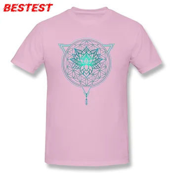 Oamenii Topuri Tricouri Barbati Tricou Baieti T Shirt Haine de Bumbac Floare de Lotus de Viață Mandala Geometrice în Triunghi T-shirt Picătură de Transport maritim