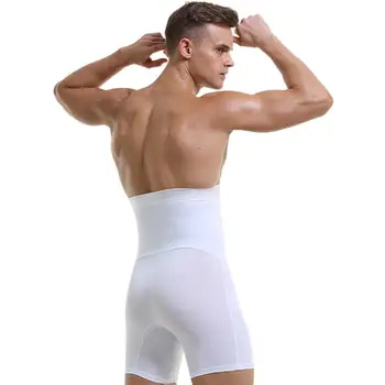 Bărbați Respirabil Talie Mare Slimming Bodysuit Pantaloni Scurți De Compresie Shapewear Pantaloni