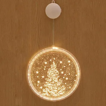 3D LED Disc Agățat Lumini Lumini de Crăciun Clopote Fulgi de zăpadă Baterie Lumini Acasă Fereastra Camerei Agățat Lumini de Decor String