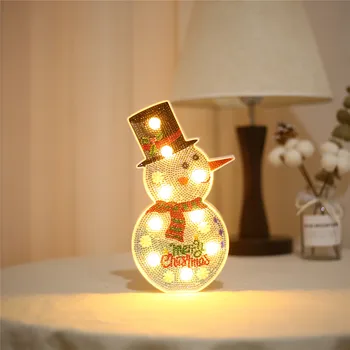 Noul 5D DIY Diamant Pictura Lampă cu LED-uri de Lumină de Zăpadă Speciale în Formă de Mozaic Broderie Bufnita Neterminate Kit Cadou de Crăciun