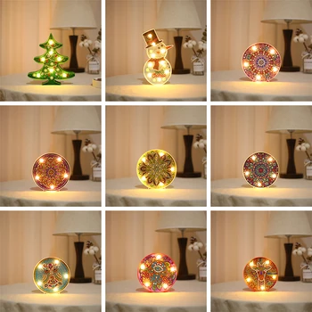Noul 5D DIY Diamant Pictura Lampă cu LED-uri de Lumină de Zăpadă Speciale în Formă de Mozaic Broderie Bufnita Neterminate Kit Cadou de Crăciun