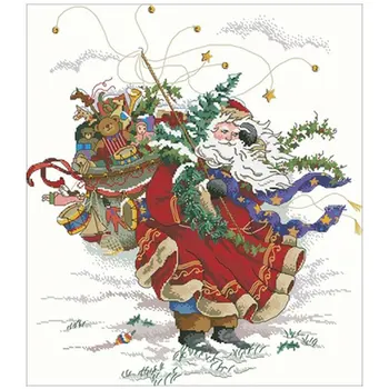 Top Moș Crăciun în zăpadă Numărat cruciulițe 11CT 14CT 18CT DIY Chineză cruciulițe Kituri de Broderie Manual Seturi