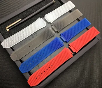 Cauciuc moale de Silicon transparent negru albastru rosu Watchband 25*17mm pentru curea Hublot Big Bang ceas curea Brățară bandă de Instrumente