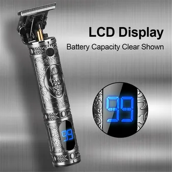 Electric LCD de Tuns USB Reîncărcabilă T9 Chel Tuns cu Acumulator aparat de Ras 0Mm Barbati Frizer Masina de tuns