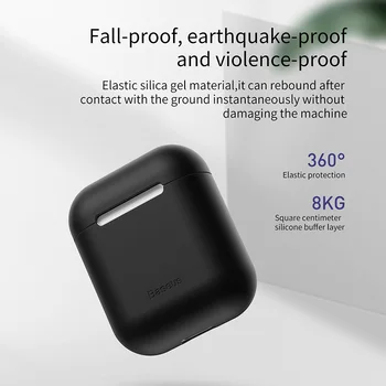 Baseus Silicon Moale Caz pentru Airpods 1 2 Capac de protecție pentru Airpods pro Căști fără Fir Bluetooth Caz pentru Apple Aipods