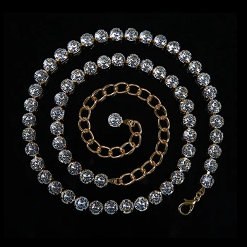 Femei Belly Dance Accesorii Sexy Lady Cristal Stras Diamant Centura de Talie Dans Bijuterii din Aur, Lanț de Ornament 130cm 180cm