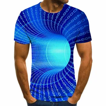 2020 bărbați 3D T-shirt 3D vortex pentru bărbați T-shirt de imprimare 3D de vară gât rotund casual de zi cu zi amuzant T-shirt