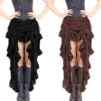 Steampunk Gotic Fusta Femei de Îmbrăcăminte de Înaltă Scăzută Zburli Petrecere Fuste Lolita Roșu Medieval Victorian Punk Fusta plus dimensiune 6XL
