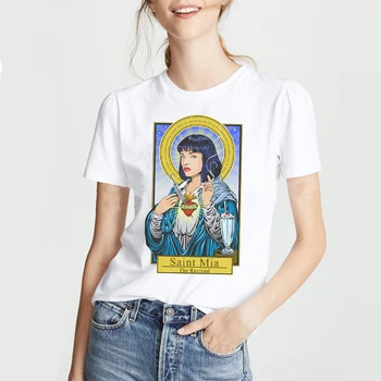 Pulp Fiction T-shirt Femei de Moda Harajuku Epocă Amuzant Tricouri Femei Film de Quentin Tarantino Mia Wallace Pulp Fiction Tees