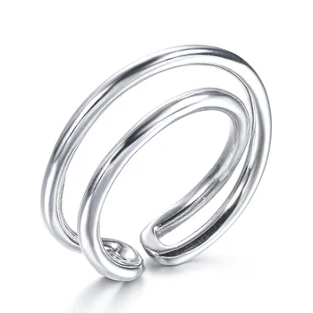Stil coreean S925 Argint Inel de sex Feminin Multi-Dimensional Răsucite Geometrice Inel Deschis INS Net Red Ring Inel Degetul Arătător