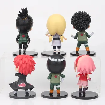 Naruto Anime Figura Uzumaki Sasuku PVC Figurine Jucarii Sakura, Kakashi Gaara in Miniatura Figura de Colectare Model de Papusa Cadou 6pcs