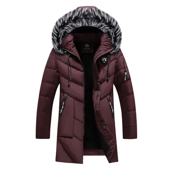 Jachete de iarnă pentru Bărbați Blană Cald Bumbac Gros Multi-buzunar Hooded Parka Mens Casual Fashion Fleece Cald Paltoane Palton Canadiană