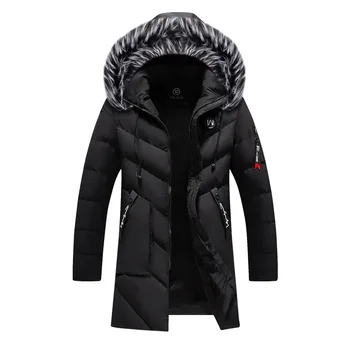 Jachete de iarnă pentru Bărbați Blană Cald Bumbac Gros Multi-buzunar Hooded Parka Mens Casual Fashion Fleece Cald Paltoane Palton Canadiană