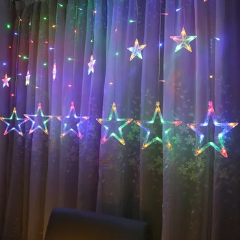 Luna Stele Fulg de nea Lampa LED Lumini Șir Ghirlanda Christams Decoratiuni pentru Casa Perdele Living Navidad Anul Nou Decor