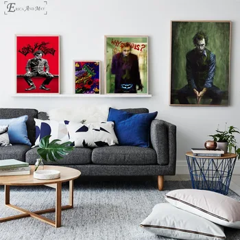 Joker Figura opera de Arta Film Postere si Printuri de arta de Perete tablouri Decorative Canvas Tablou Pentru sufragerie Decor Acasă Neînrămate