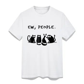 Ew Oameni Meowy Iubitorii de Pisici Camasa Barbati cu Maneci Scurte T-shirt Harajuku Streetwear T Shirt Barbati