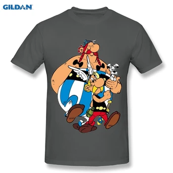 Bumbac t-shirt echipajul Gât Tricou Personalizat Baiat Asterix & Obelix T Shirt O-gât Design T-Shirt-uri de dimensiuni Mari Tee