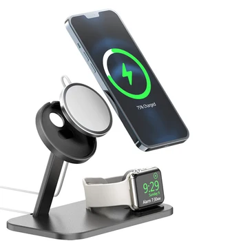 Wireless Charging Station Stand Pentru Apple Magsafe Pentru iPhone 12 Pro Max Mini &Apple Watch-Uita-te la Wireless de Încărcare Tampon de andocare titular