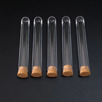 50pcs/Pachet 16*125mm ( 6.29*49.2 în ) Plastic Eprubetă cu dop de Plută Greu Transparent Flacon de Nunta Favoruri Tub de Laborator