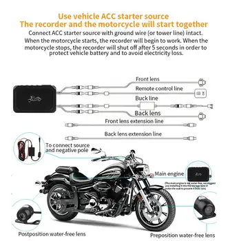 1080P Motocicleta Dirver Înregistrate de Camera de Masina Sport de Acțiune aparat de Fotografiat Dash Cam cu Speciale Dual-track Față-Spate, Recorde