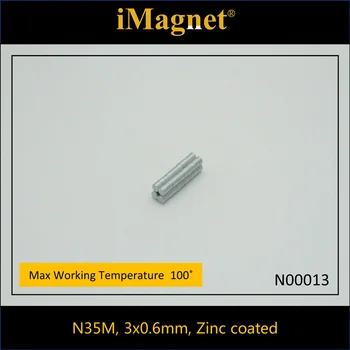 50/100/200 pc-uri Puternice disc de pământuri Rare Magnet de Neodim, D3x0.6mm, acoperit cu Zinc Magnet Neodim ,Decoratiuni Frigider,magnet minuscul
