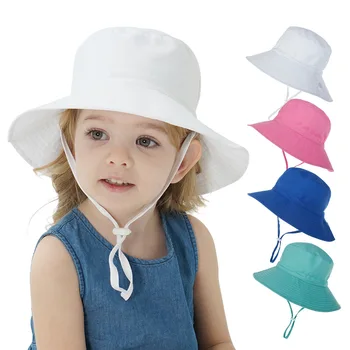 Culoare solidă Bumbac Copil Pălărie de Primavara-Vara pentru Copii Baieti Fete Pălării de Soare Pălării Copii pentru Toamna Pescar Pălărie de Plajă Capac Copil Capac