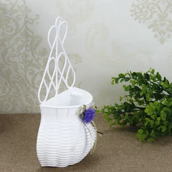 Plastic Alb vaza flori Design Coș de Flori Recipient Pentru Plante cu Flori Acasa, Petrecere de Nunta de Decorare DIY