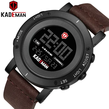 KADEMAN Militar Original pentru Bărbați Ceasuri Sport apă până la 3atm LCD Digital de Lux de TOP de Brand Casual din Piele Ceasuri Relogio Masculino