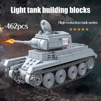 462PCS BT-7L Rezervor de Lumină Model Blocuri Militare WW2 Tank Soldații Armatei Cifre Armă Blocuri Jucarii pentru Copii