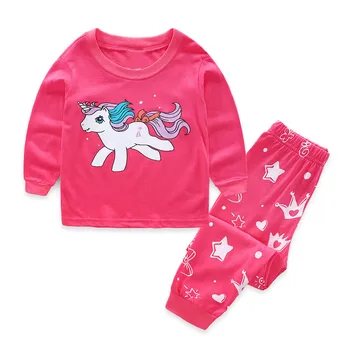 TUONXYE 2-7 Ani Fete Unicorn Seturi de Pijamale Fetita cu Mâneci Lungi Pijamale, Costume Copii, Haine Copii, Haine pentru Toamna