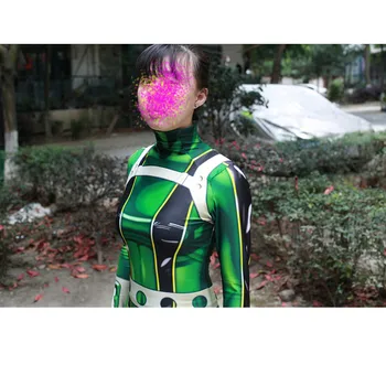 Ainiel Eroul Meu mediul Academic Froppy mediul Academic Tsuyu Asui Cosplay Costum de Spandex Imprimare 3D Zentai COPII Costum ADULT