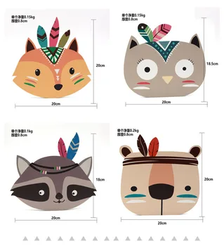 Nordic Lemn Indian de Animale Jucării Montat pe Perete Acasă Decor Agățat de Perete Pentru camere de Copii de Desene animate Decora Cadou Nu de Foraj