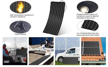 Celule solare ETFE 150W Flexibil de panouri Solare Pret pentru RV Marin Barca sursă de Alimentare Auto