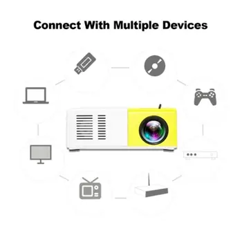 J9 Portabil Mini Proiector 1080P Mini Proiector Acasa AV USB SD TF Card USB Portabil de Buzunar Videoproiector Cu Telefon PK YG300