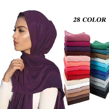 28 culoare femeile musulmane jersey hijab esarfa fular hijabs Islamic șaluri monofazate Modal vălul pentru femei 85*180cm 10pc/lot