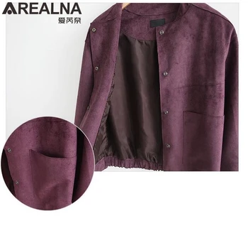 2020 nou designer de piele de Căprioară maro Material jacheta cardigan femei Haina de Toamna pentru Femei jacheta bomber Modă Plus Dimensiune XXXL