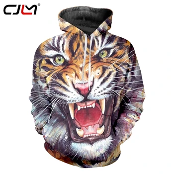 CJLM Digitale de Imprimare Sublimare 3D Full Animal Print Tigru Hoodie Mens Hip Hop Streetwear Drop-nava de Îmbrăcăminte