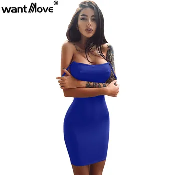 Wantmove rochie 2019 mini moda femei rochie de Curea Spaghete sexy de club petrecere rochie eleganta pentru femei JZ214