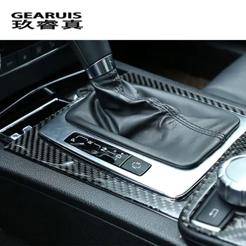 Styling auto din Fibra de Carbon Consola centrala Schimbătorului de Viteze Capacul Panoului de Autocolante Garnitura Pentru Mercedes Benz C class W204 Accesorii de Interior