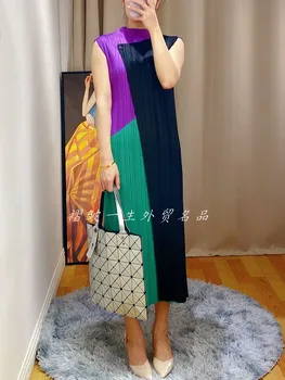 2021 nouă femei de culoare de potrivire rochie Miyak ori de Moda de înaltă elasticitate slim mid-lungime rochie cu butoane individuale
