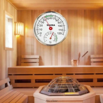 Din Oțel inoxidabil Termometru Higrometru pentru Sauna Temperatura Camerei, Umiditate Metru