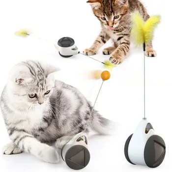 Pahar Leagăn Jucării pentru Pisici Pisoi Interactive Echilibru Masina cu Roti Automat Nu este Nevoie de Reîncărcare Pisica Urmarind Jucarie Cu iarba-Mâței