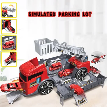Transformarea Camion Car Kit Jucării Combinație Model de Camion de Incendiu Vehicul de Inginerie de Mașini de Jucărie Pentru Copii Baiat Cadou