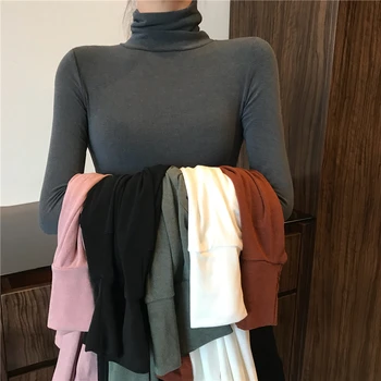 GCAROL Femei T-shirt cu Guler Complet Maneca Întindere mai Multe de Bază de Proiectare Top Picătură de Umăr Maieu Pulover Plus Dimensiune M-XL