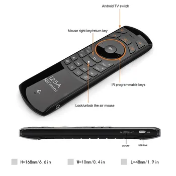 Rii Mini i25A 2.4 G Wireless rusă English Keyboard Zbor Air Mouse IR Extender de Învățare de Control de la Distanță Pentru Android Smart TV IPTV